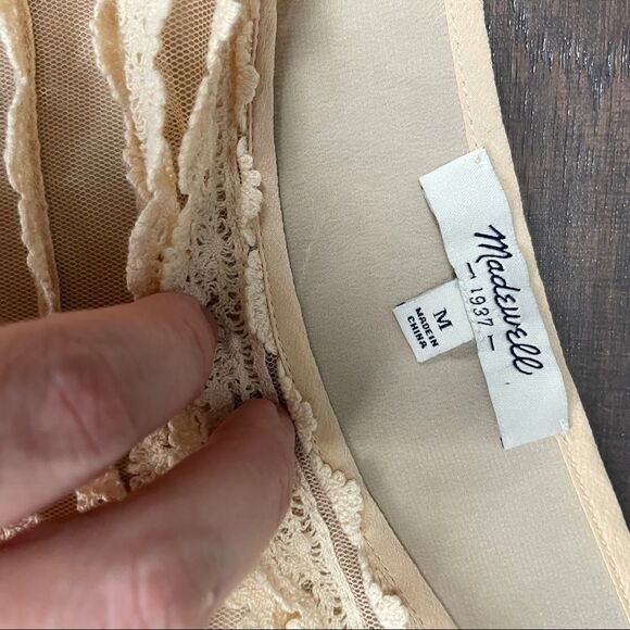 Madewell Tiered Lace Front Silk Top - Picture 8 of 9